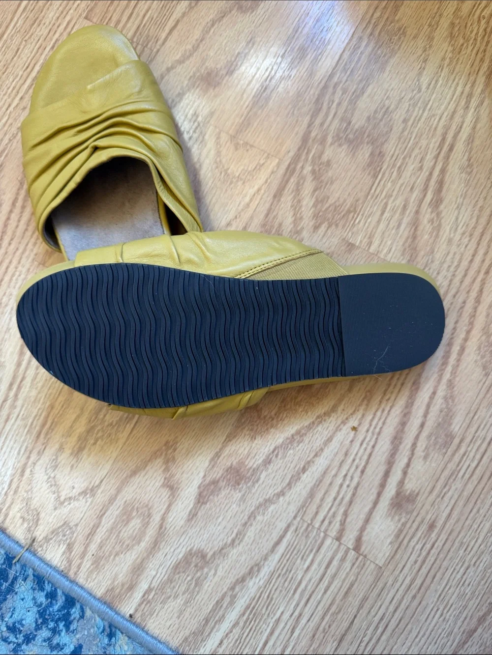 J.Renee Mustard Yellow Slide Sandals